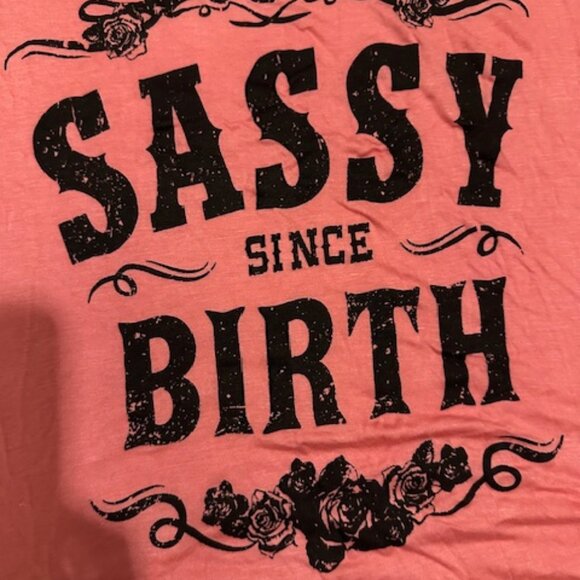 Rose "Sassy Since Birth" Design Shirt T1437 NWT Boutique - Picture 7 of 8
